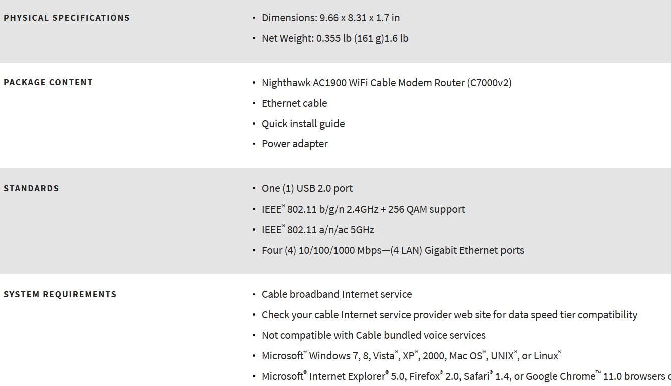 Flash Deals - 80% OFF NETGEAR Nighthawk Cable Modem WiFi Router Combo C7000-Compatible with Cable Providers Including Xfinity by Comcast, Spectrum, Cox for Cable Plans Up to 800Mbps | AC1900 WiFi Speed | DOCSIS 3.0 Best Cyber Monday 🔥 NETGEAR Nighthawk Cable Modem WiFi Router Combo C7000-Compatible with Cable Providers Including Xfinity by Comcast, Spectrum, Cox for Cable Plans Up to 800Mbps | AC1900 WiFi Speed | DOCSIS 3.0
