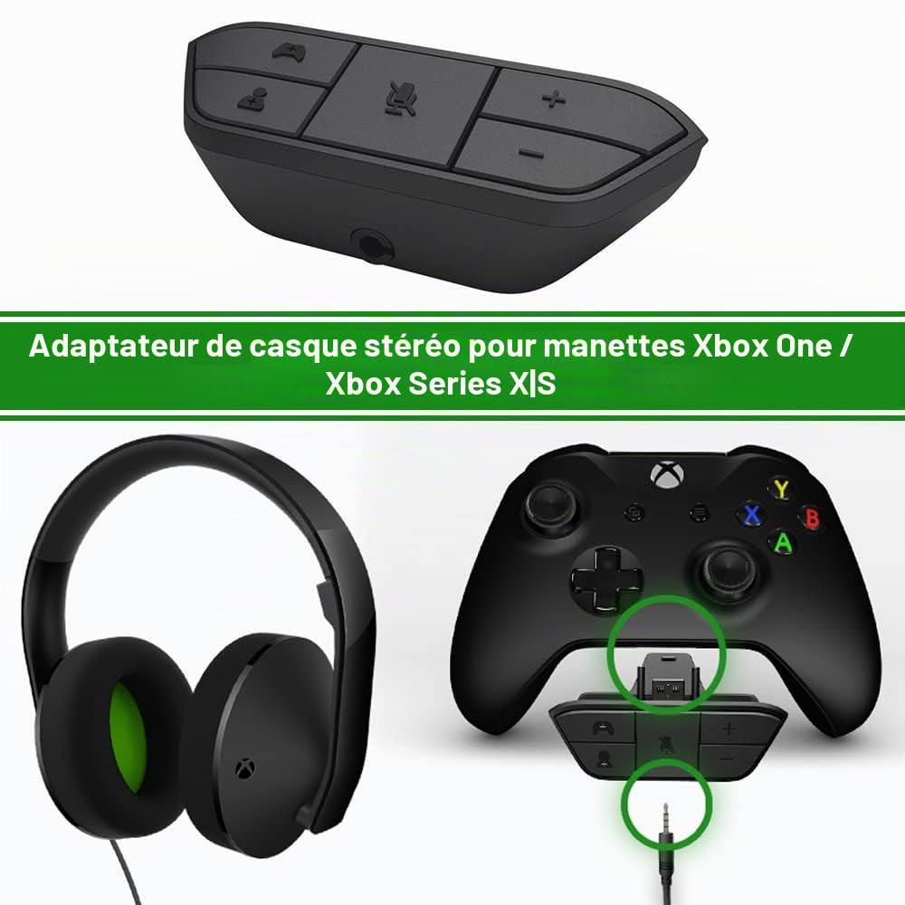 Plauduct Adaptateur de Casque Stéréo pour Xbox One/One S/Elite 1 et 2/Series X|S, Kit Audio pour Manette Xbox