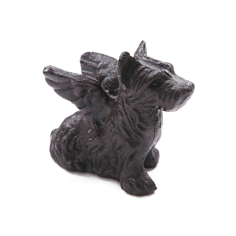 Chien volant en fonte japonaise et ornements animaux en vieux fer forgé d'usine