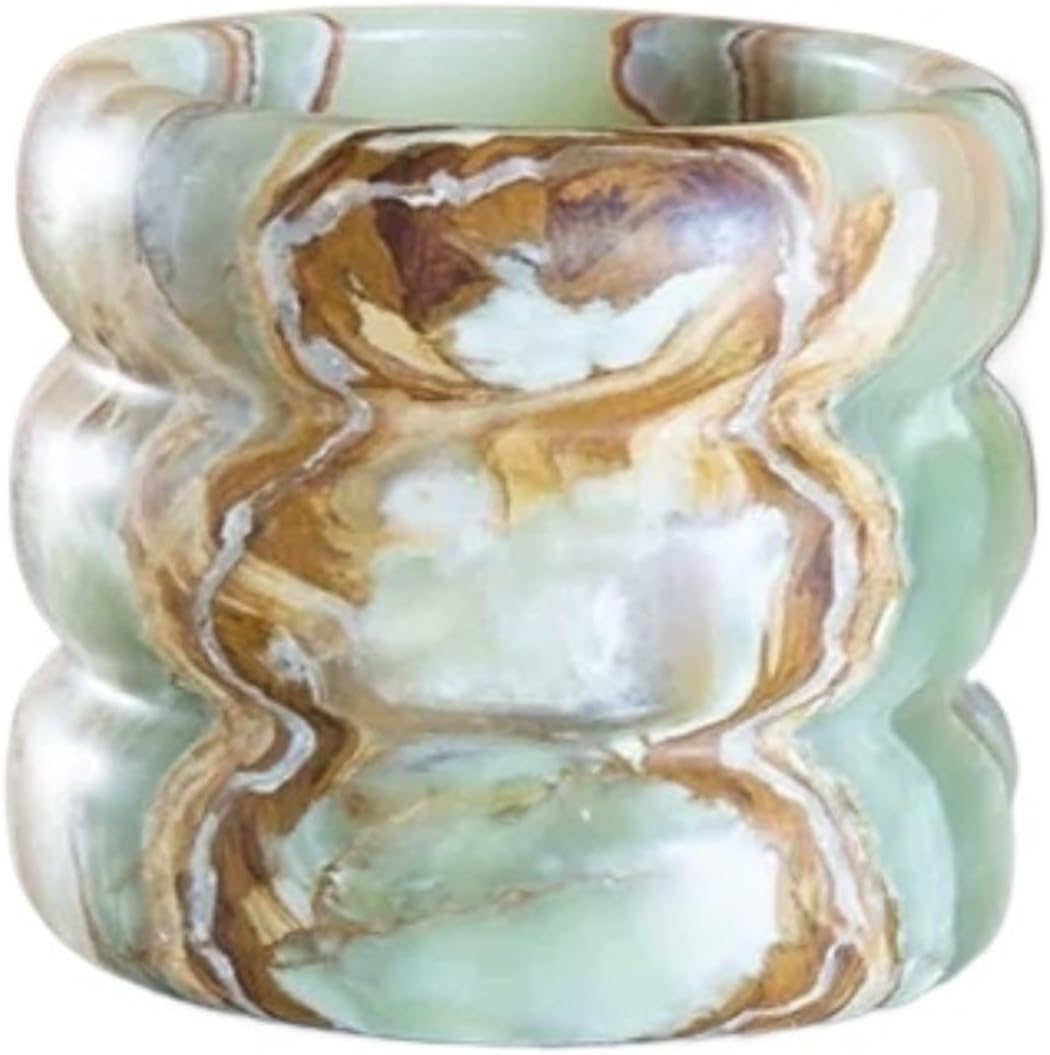 Handmade Marble Champagne Wine Cooler Bucket for Kitchen Accessories Vase Ornaments(Green)