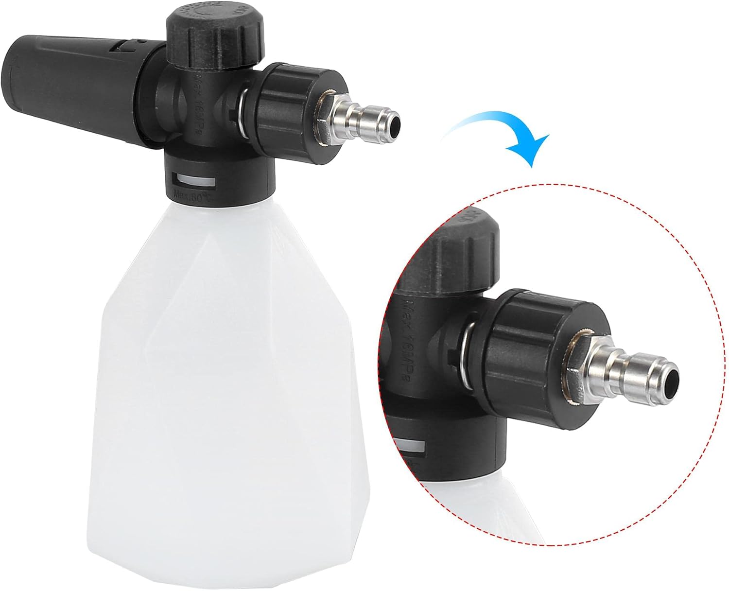 X AUTOHAUX Car Snow Foam Lance Pressure Washer Jet Nozzle Foam Blaster for 1/4" Quick Connector : Automotive