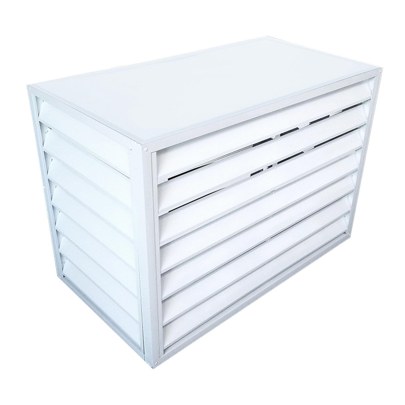 Air Conditioner Cover For Outside Units, All Weather Freestanding Privacy Screen Fence Panels, Aluminum Trash Can Enclosure Protective Cover, Condenser Protective Cover AC Unit Cover ( Color : White ,