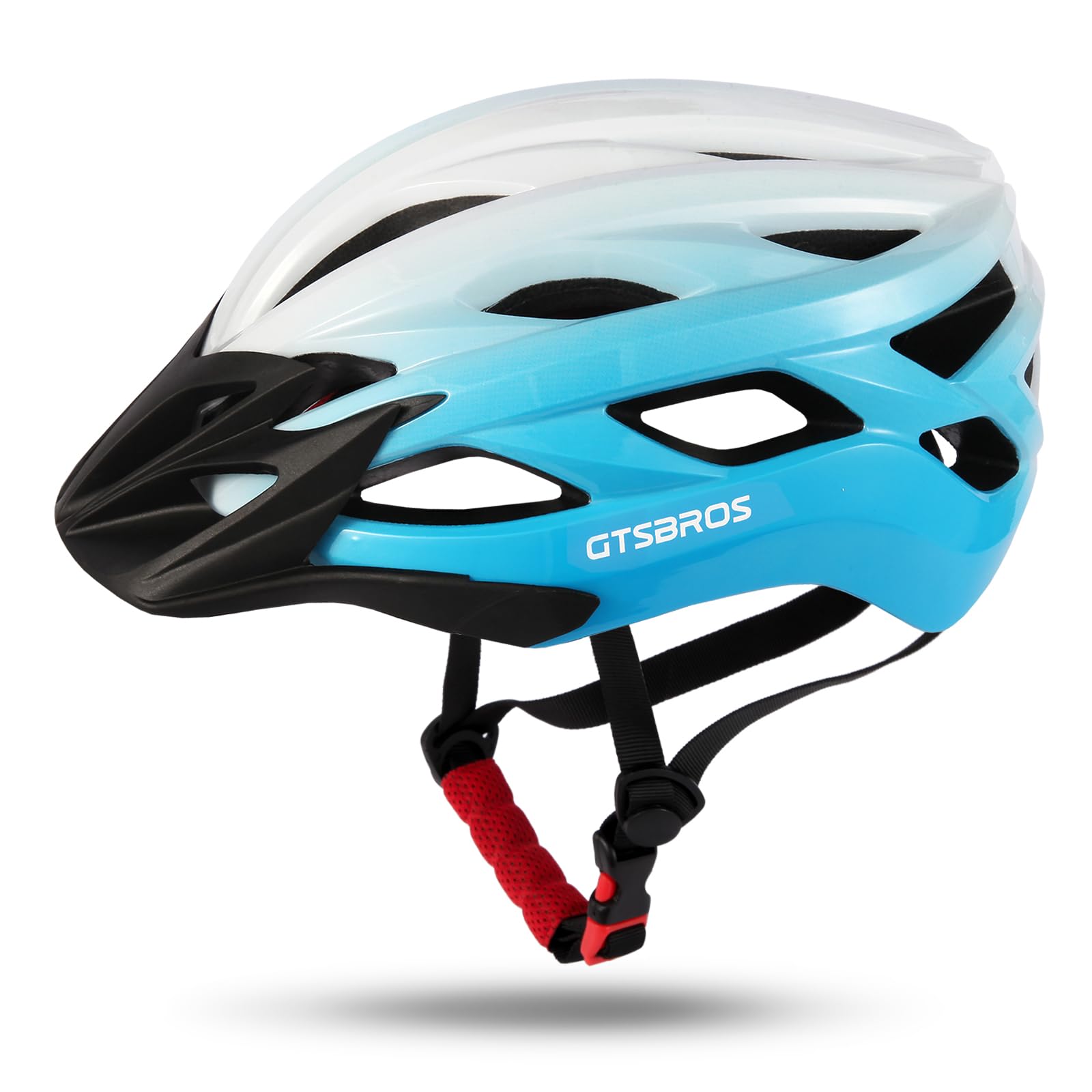GTSBROS Fahrradhelm mit Visier für Damen Herren– Leichter Abnehmbarem Helm für Mountainbike und Stadtverkehr (Blaue und weiße, L) Sport & Freizeit