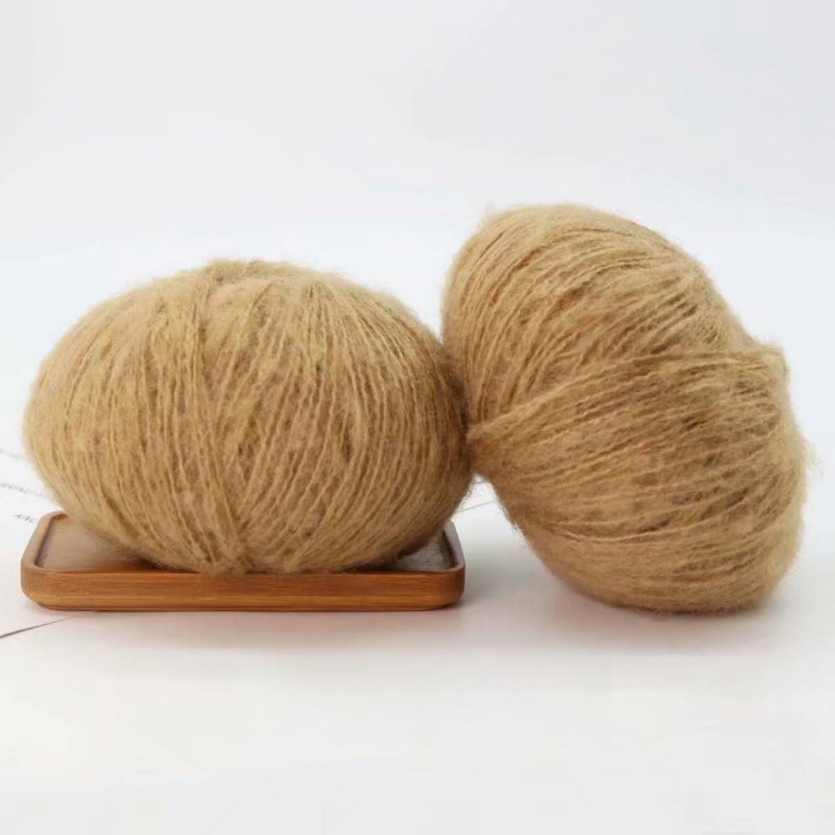 Casere - Paquete de 10/20 ovillos de lana para tejer, lana natural suave con textura P para suéteres acogedores, manualidades y cáscaras cálidas, 25 g