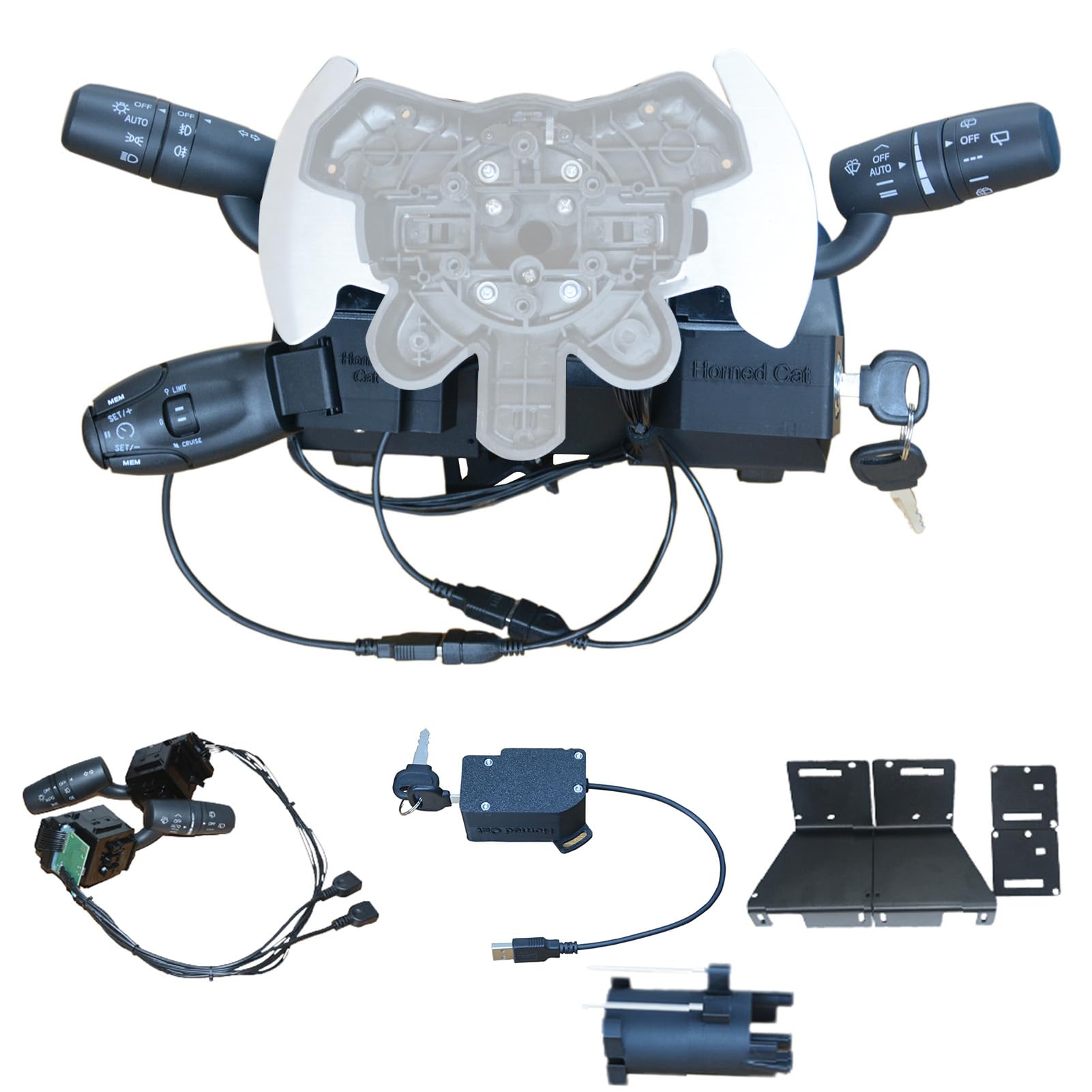 Adapter Drehsignal Lichtwischer Schalter für Logitech G29 G27 G920 G923 Lenkrad Automatischer Rebound Cruise Control Zündschlüssel