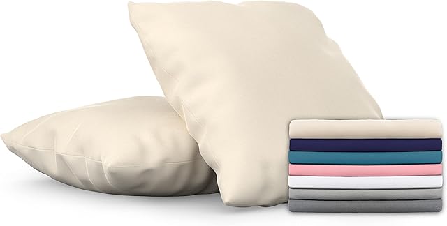 Dreamzie - Zestaw 2 x poszewka na poduszkę z mikrofibry - 80 x 80 cm - beżowa (poliester) - miękka poszewka na poduszkę hipoalergiczna