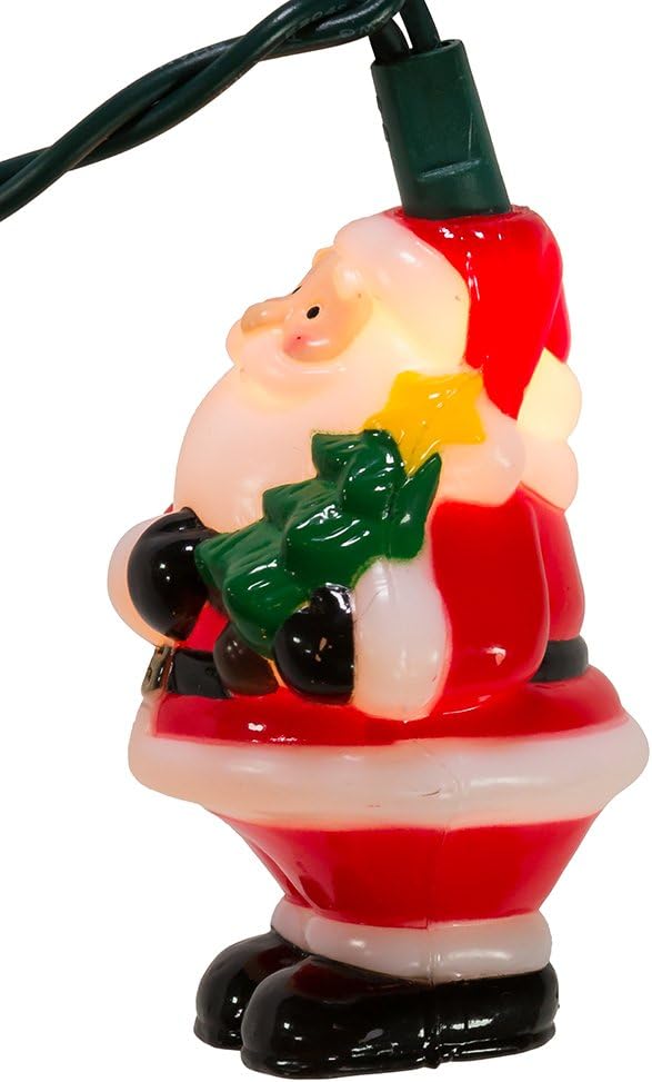 Kurt Adler UL 10-Light Santa with Tree Light Set, 3-Inch