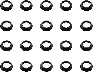 heyous 20pcs Rubber Ring Winding Check ID 10mm OD 15mm - Fishing Rod Building DIY Components for Fly Spinning Casting Rods Fishing Accessories, Black