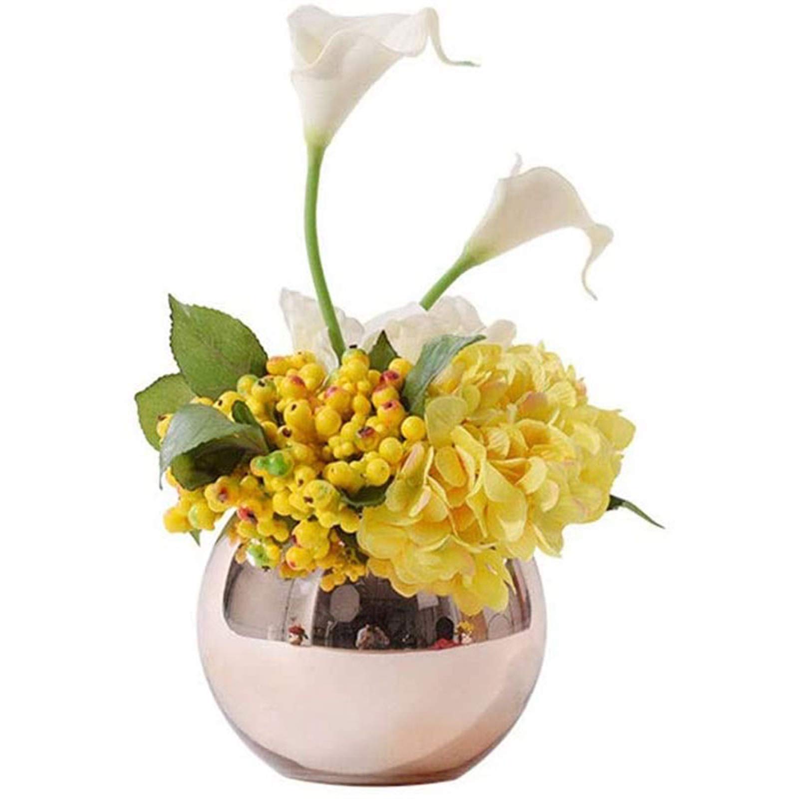 XDLEDMKIZ Artificial Flower in Pot Artificial Flowers Fake Flower Silk Artificial Calla lily Flowers in Glass Vase for Home Centerpiece Décor Table Centerpieceent Interesting