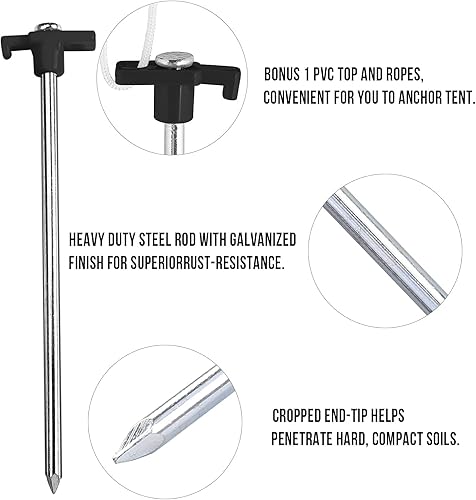 Miniatura 3 de ABCCANOPY Estacas para tienda de campaña de 11 pulgadas, paquete de 10 unidades (negro)
