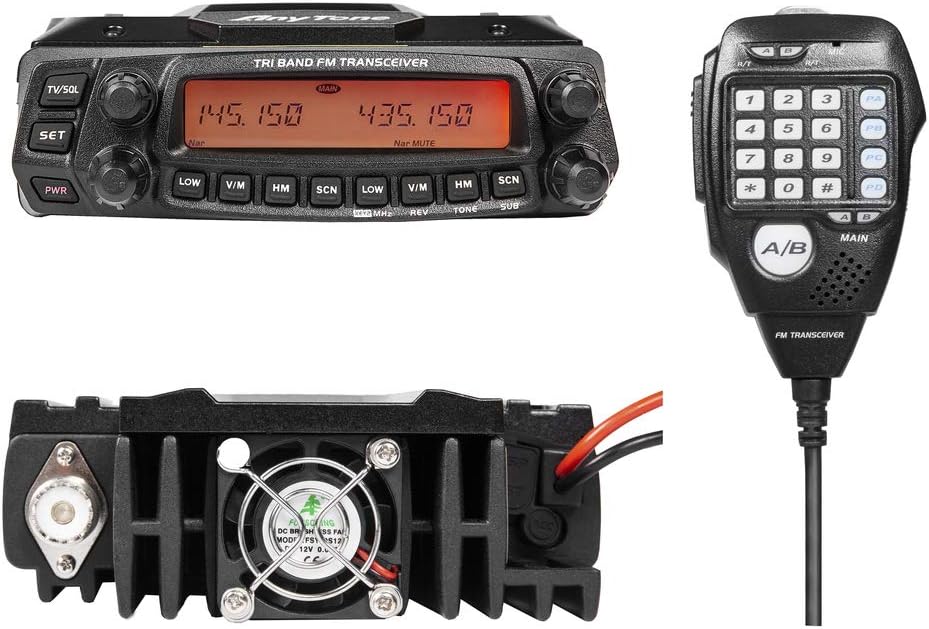 Anytone 5888UV III Tri-Band FM Transceiver Tri-Band Mobile Radio with Free Cable