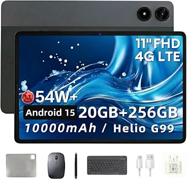 11 inch Tablet Android Helio G99 FHD 4G LTE 256GB+20GB Expand to 2TB