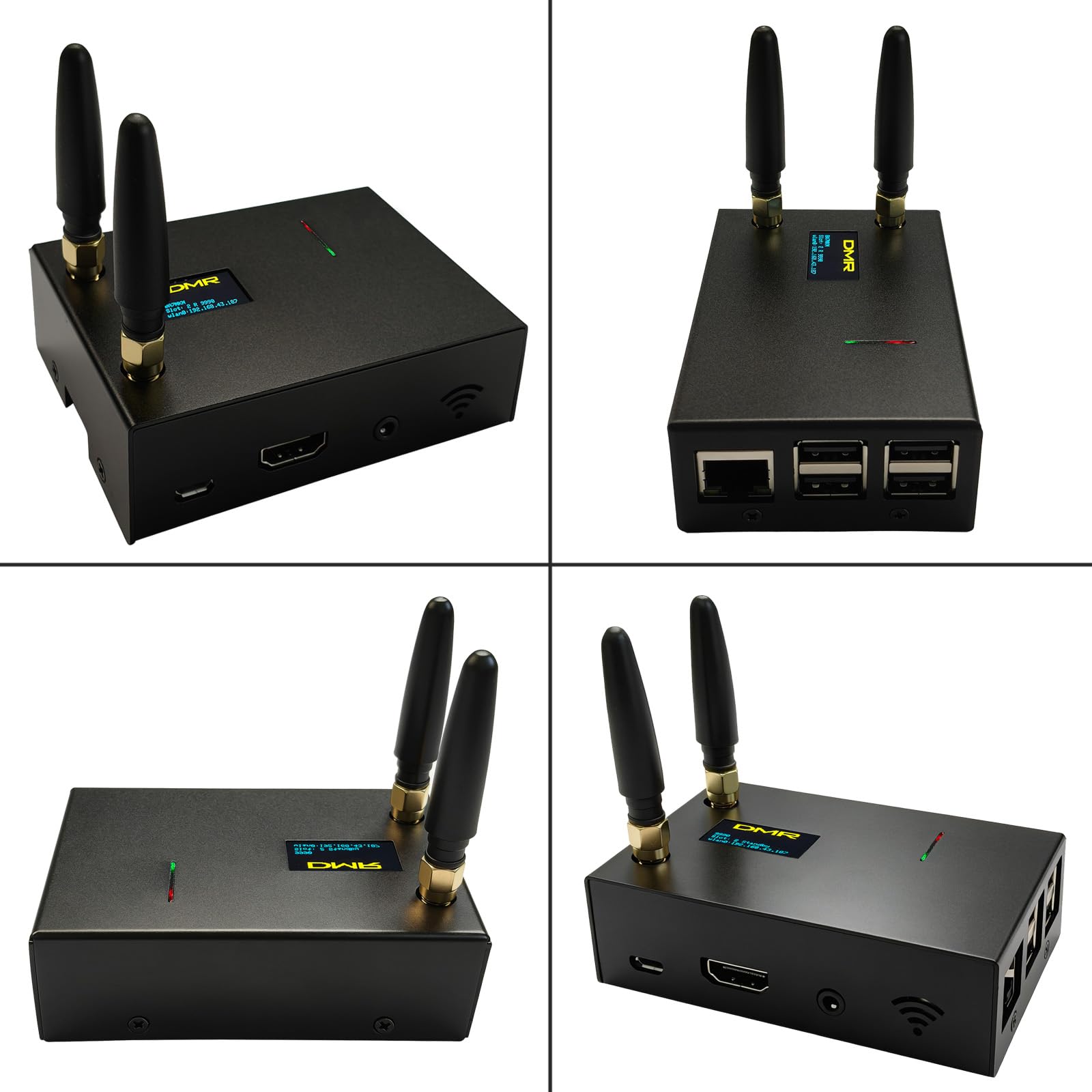 Duplex MMDVM Hotspot Module Dual Hat V1.5.2 con display OLED WiFi & Ethernet WLAN Port Aluminum Shell Supports DMR D-Star YSF P25 NXDN Dual Time Slots with Raspberry Pi 3B