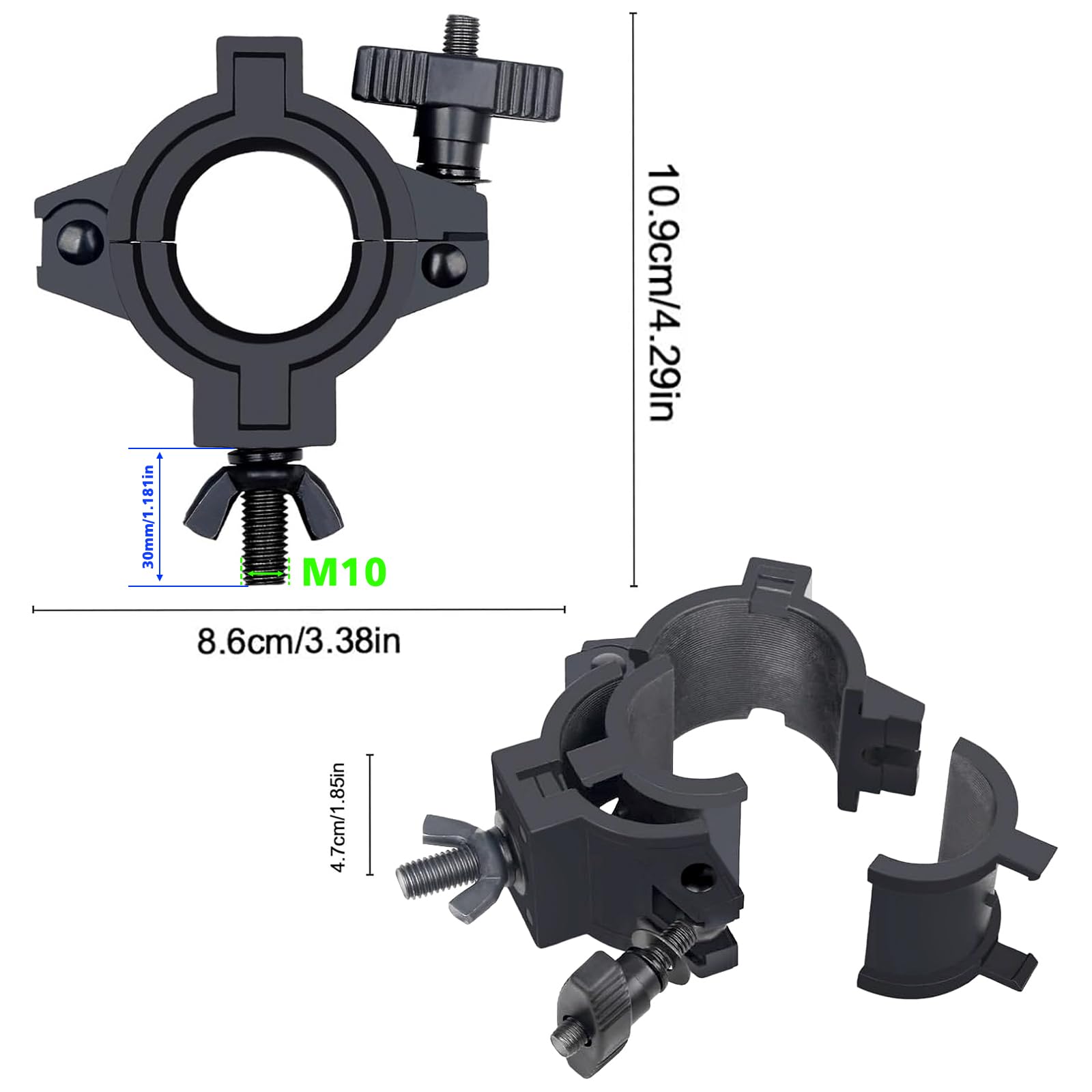 4Pack Morsetti per Tubi di 3 Dimensioni 25mm 38mm 50mm Morsetto Falegname O Clamps Morsetto per Traliccio Luci da Palcoscenico