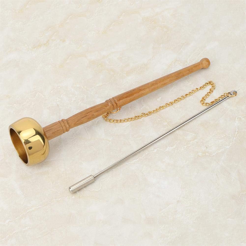 Handglocke Meditation Buddhismus Gebetsglocken Holzgriff Messing Gesang Schrift Ritualinstrument Implementieren Sie buddhistische Lieferungen
