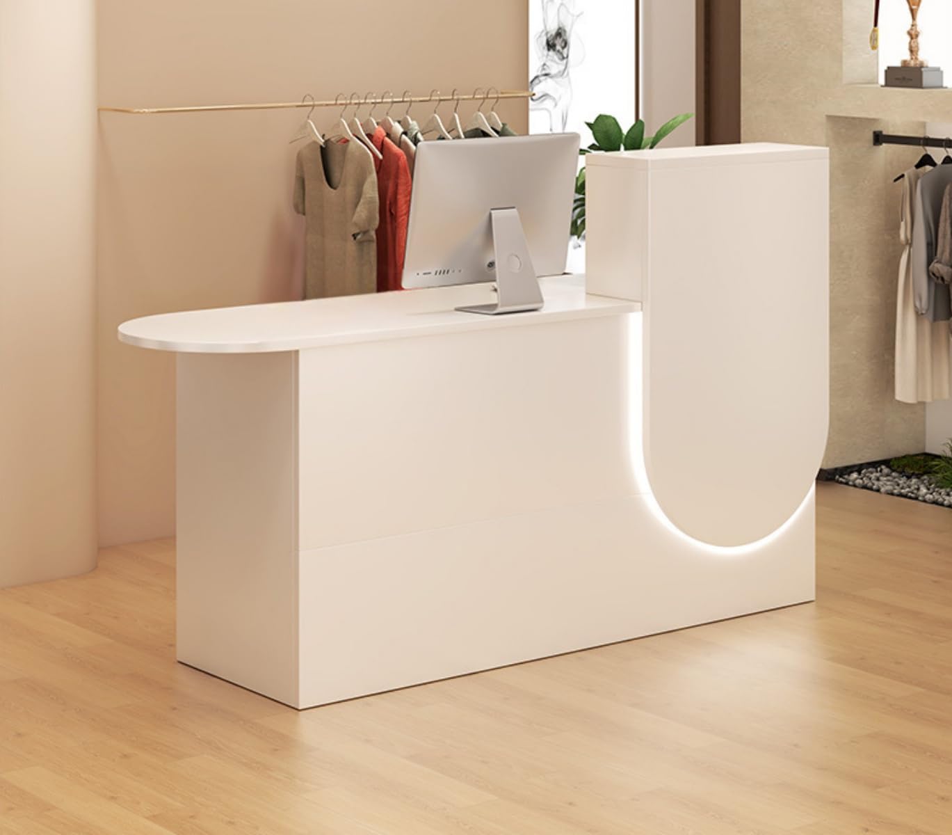 Amazon.co.jp: Dazzixレジカウンター 受付カウンター レ木製のレジー