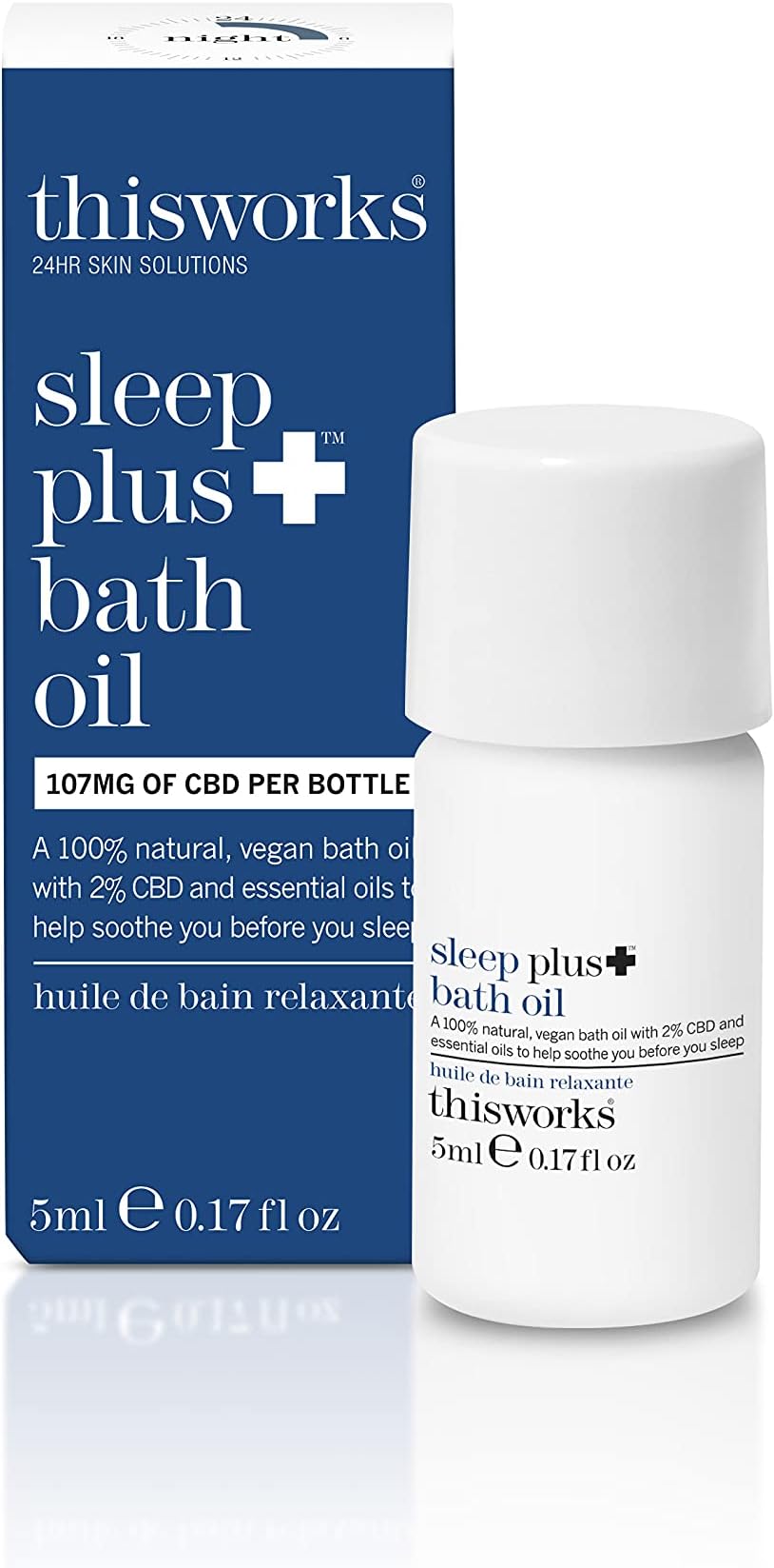 This Work Sleep Plus Bath Oil, Soak Away Stress with the Award-Winning Bath Oil Designed to Help Relax & Unwind, with Lavender, Camomile & Vetivert Essential Oils & 2% CBD, 5ml