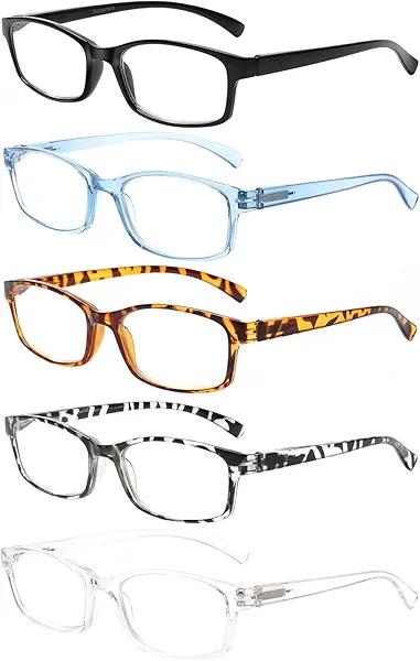 NORPERWIS Reading Glasses 5 Pairs Quality Readers Spring Hinge Vintage Glasses for Reading for Men and Women (Mix Color - 3, 2.25, multiplier_x)
