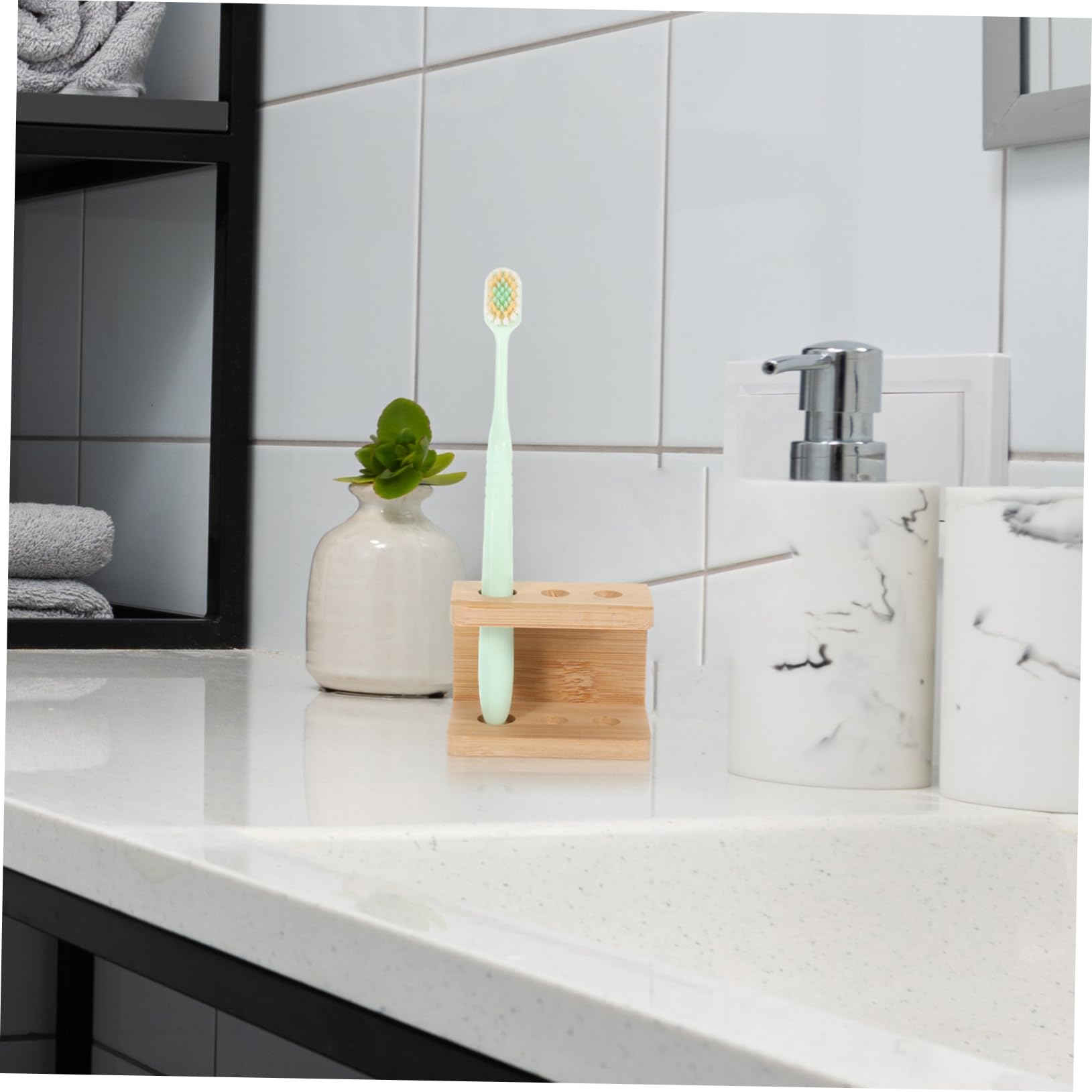 Alipis 4 Pz Porta Spazzolino Da Denti Portapenne Portaspazzolino Elettrico Organizer Per Pennelli Da Trucco Porta Penna Portaspazzolino Da Bagno Portaspazzolini Bambù
