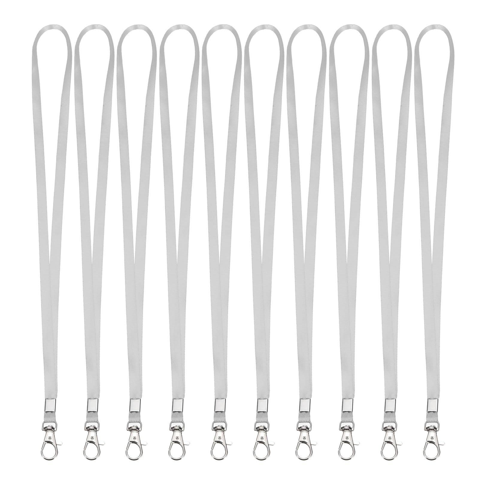 PATIKIL 10Pcs Lanyards Bulk, 43cm Badge Lanyard Neck Polyester with Lobster Clasp for ID Badge Keys Worker Name Tag Cruise Phone Events Office, Gray