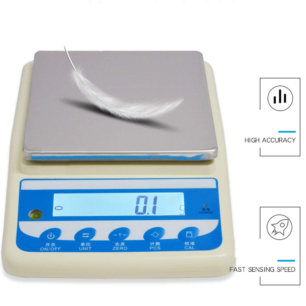 Czujniki o wysokiej precyzji Wagi cyfrowe Wyświetlacz LCD Stal nierdzewna Liczba ABS do eksperymentów Ważenie biżuterii (rozmiar: 7,5 kg/0,1 g) (5 kg/0,1 g)