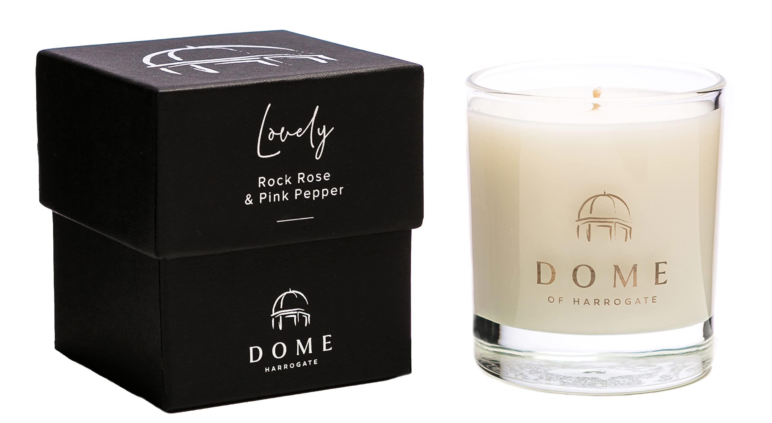 Dome of Harrogate Lovely Rock Rose & Pink Pepper Mood Candle 30cl – Floral, Soothing Fragrance for Home & Personal Use – Perfect for Relaxation & Comfort