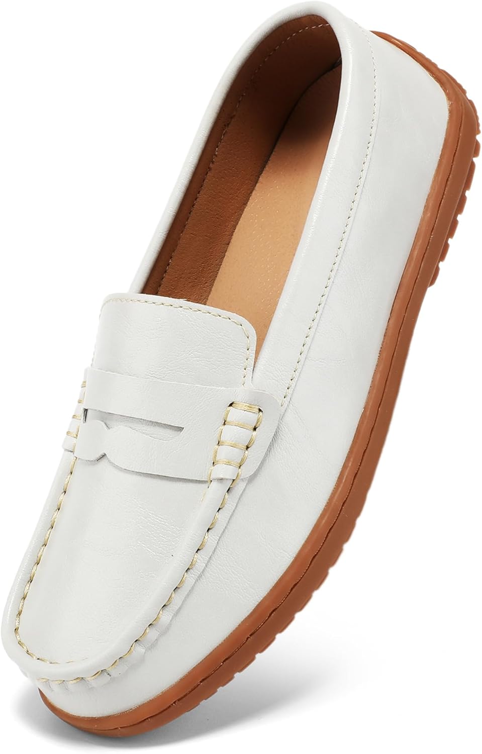 BEAUSEEN Women's Classic Handsewn Penny Loafers - Casual Slip On Moccasin Driving Shoes Lightweight Walking Flats Comfort Women Loafer Shoes