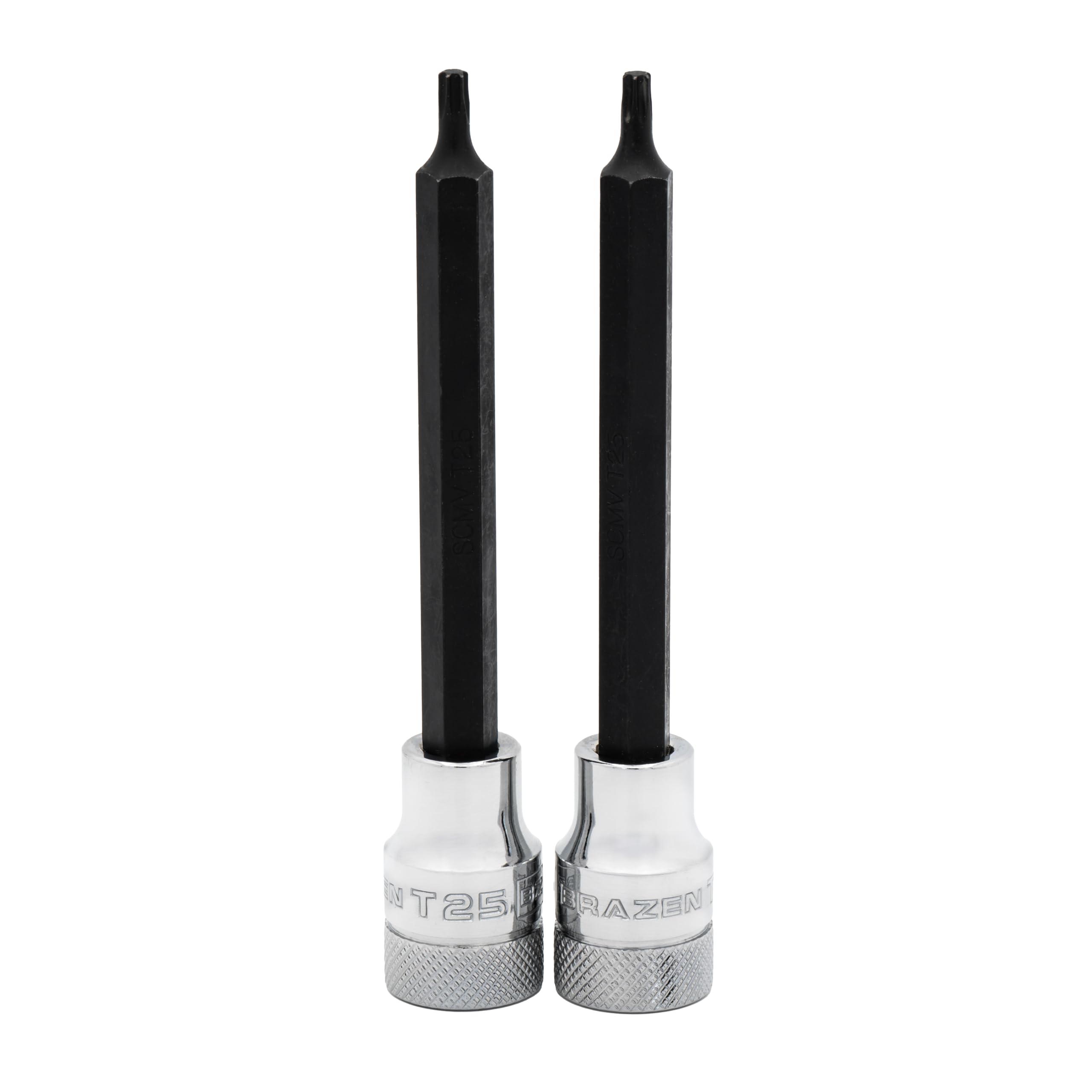 BRAZEN T25 Torx/Star Drive Socket Two Pack (1/2" Drive, Long)