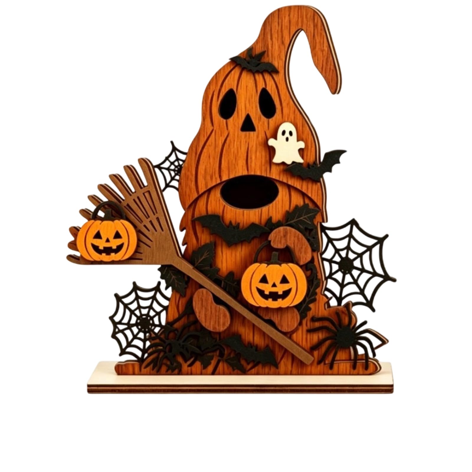 Halloween Table Decorations Pumpkin Witches Centerpieces Wooden Table Signs 2D Flat Standing Tabletop Decorations for Party Home Tiered Tray Decors for Holiday Party Wooden Tables Signs