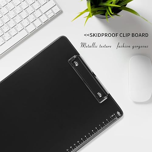 Miniatura 7 de Portapapeles de metal, tamaño A4, 12.5 x 9 pulgadas, placa de plástico de aluminio para aulas, oficinas, escuela, médicos, enfermeras, entrenadores,