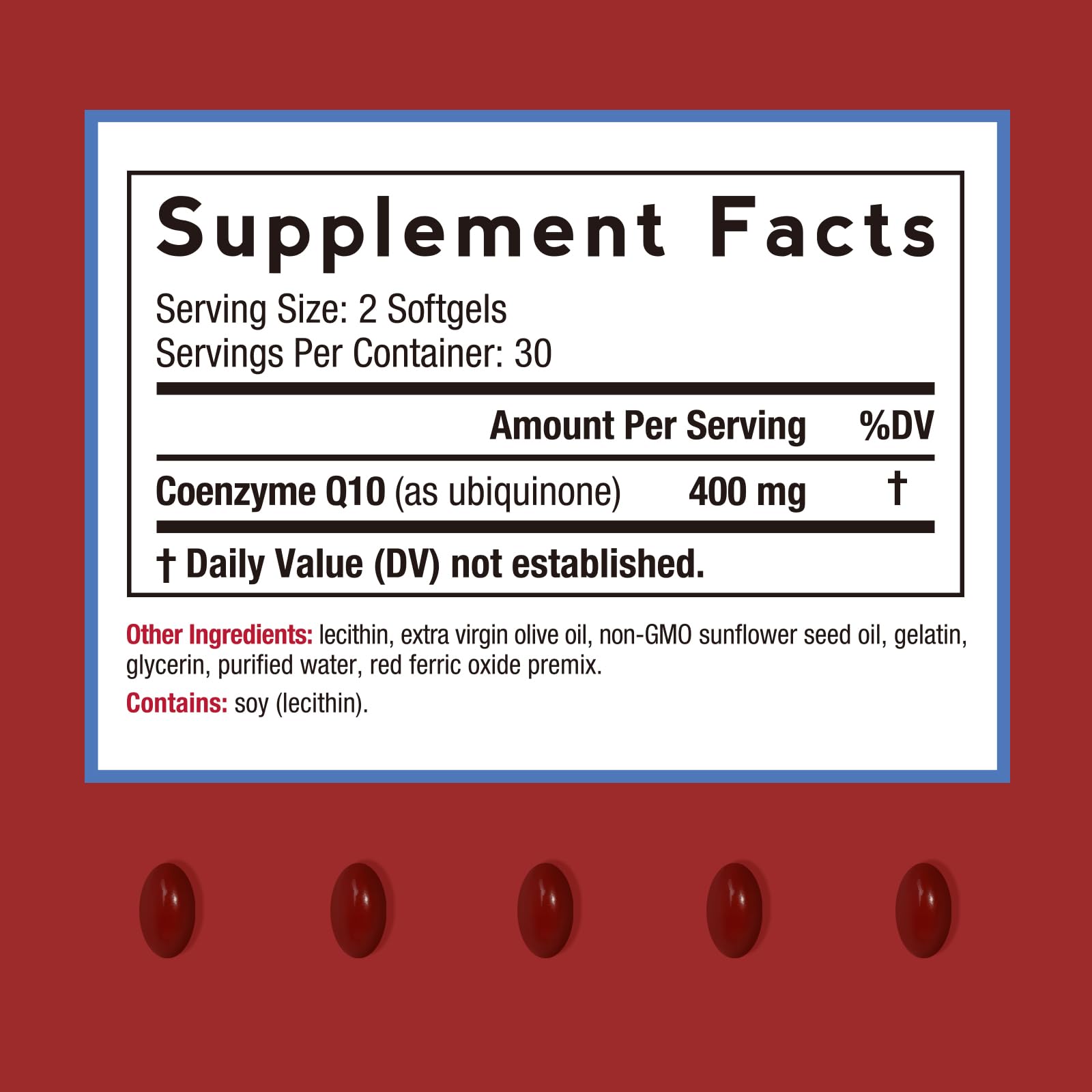 Doctor's Recipes CoQ10 400 mg High Potency, Stable Form Ubiquinone, Superior Absorption with Extra Virgin Olive Oil, Antioxidant for Heart & Energy, Naturally Fermented, Gluten-Free, 60 Softgels — Amazon image 2