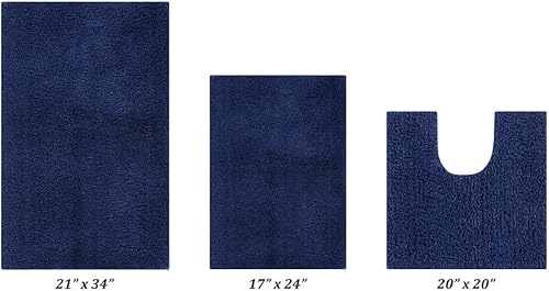 Miniatura 62 de Better Trends Micro Collection is BAMI2134TL - Alfombra de baño de felpa ultrasuave y absorbente, 100% poliéster en colores vibrantes, 21 x 34 Azul