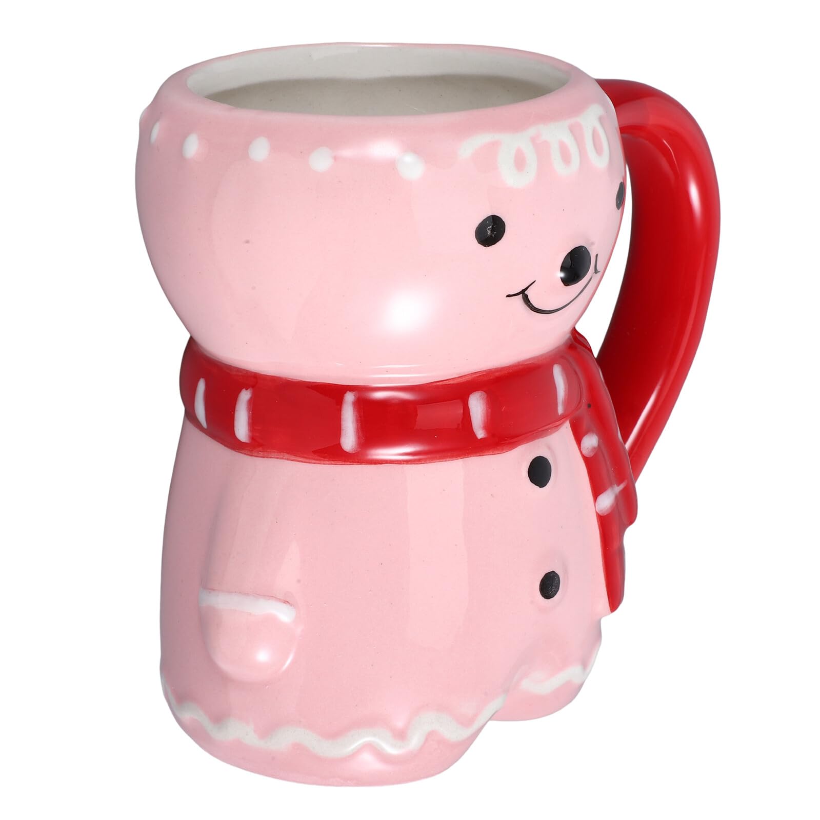Housoutil Taza de Cerámica Navideña Forma de Hombre de Jengibre Taza para Café y Té para Decoración de Fiesta de Navidad Casa