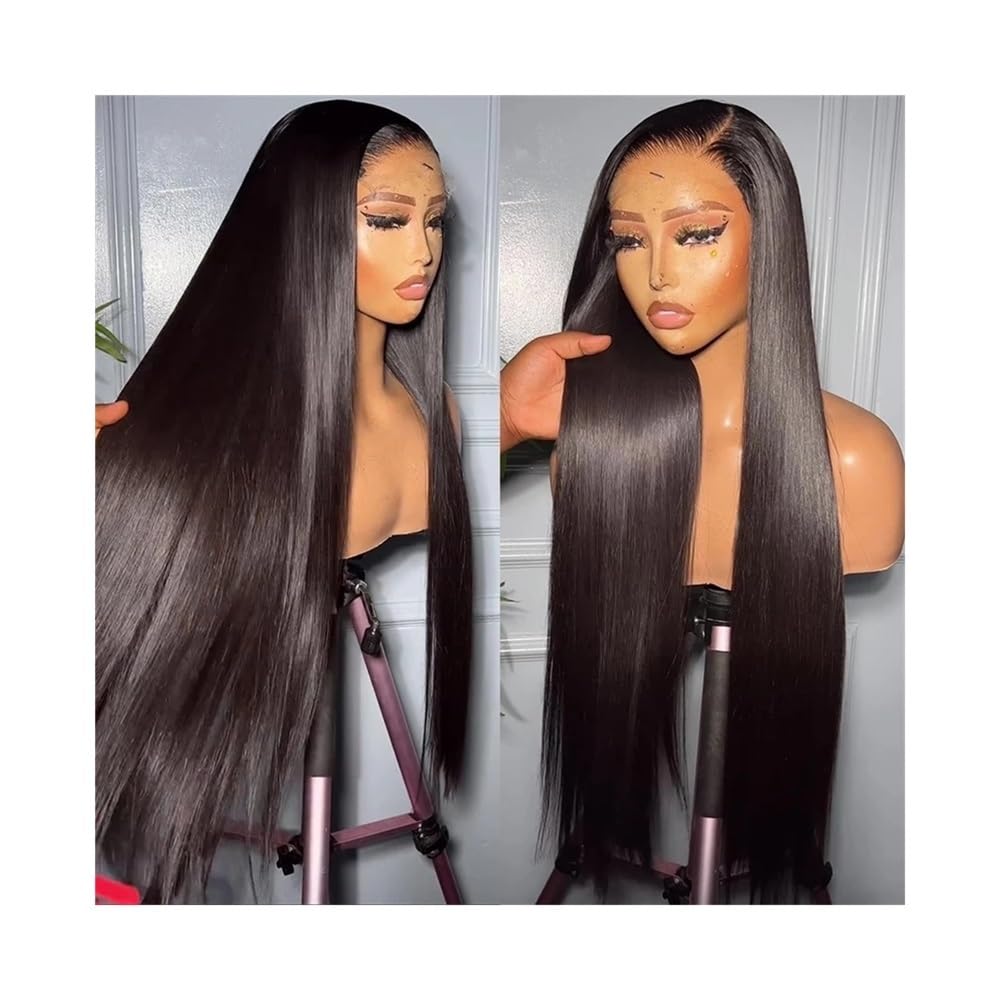 Haaraufsätze Pelucas de Cabello Humano brasileño Transparente con Encaje Frontal, Rectas y 13x4(38inches)
