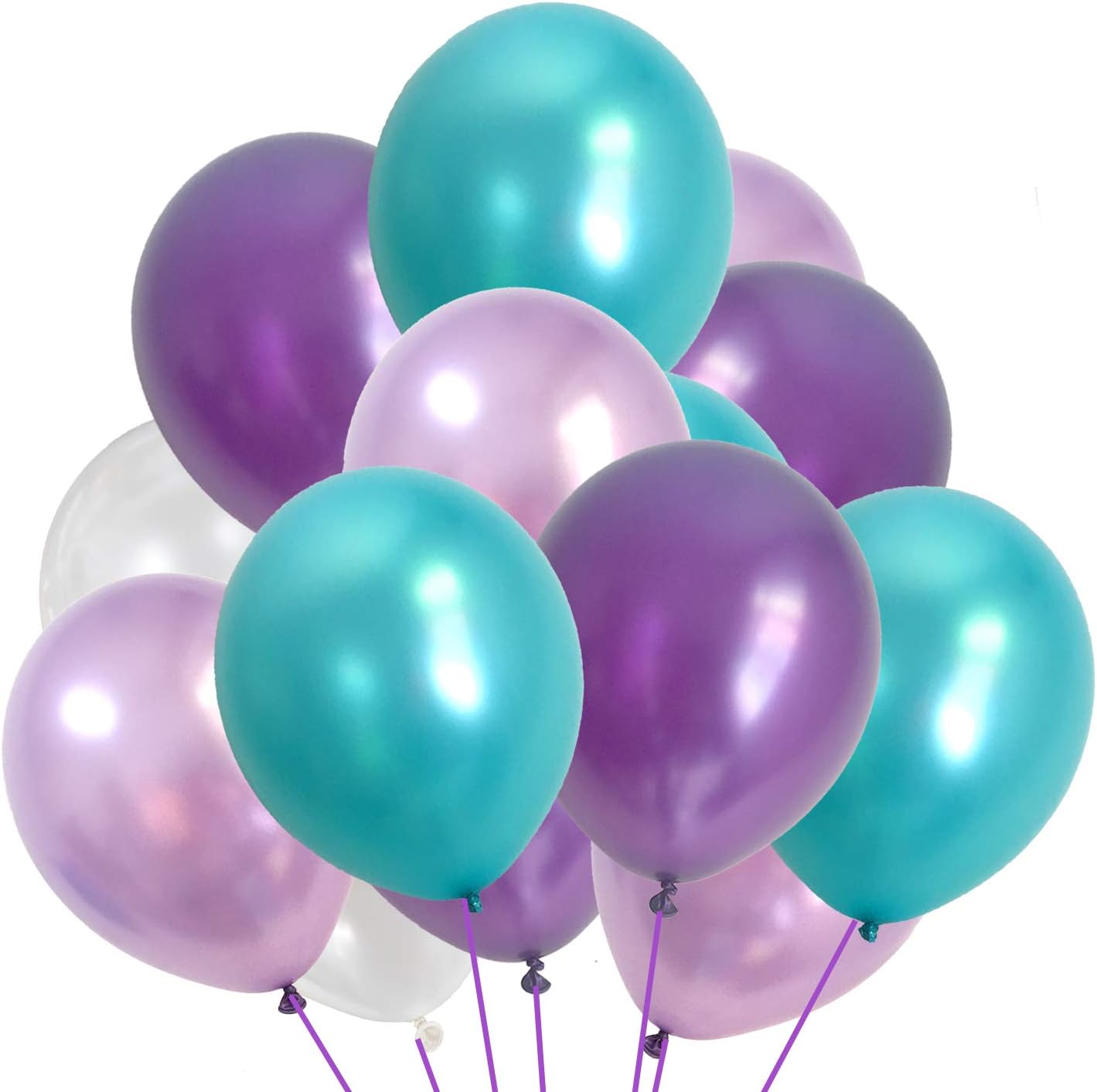 60Packs 12 Inch Purple Teal Balloons Set for Valentine’s Day, Wedding, Birthday, Graduation Party Decorations (Purple Teal)