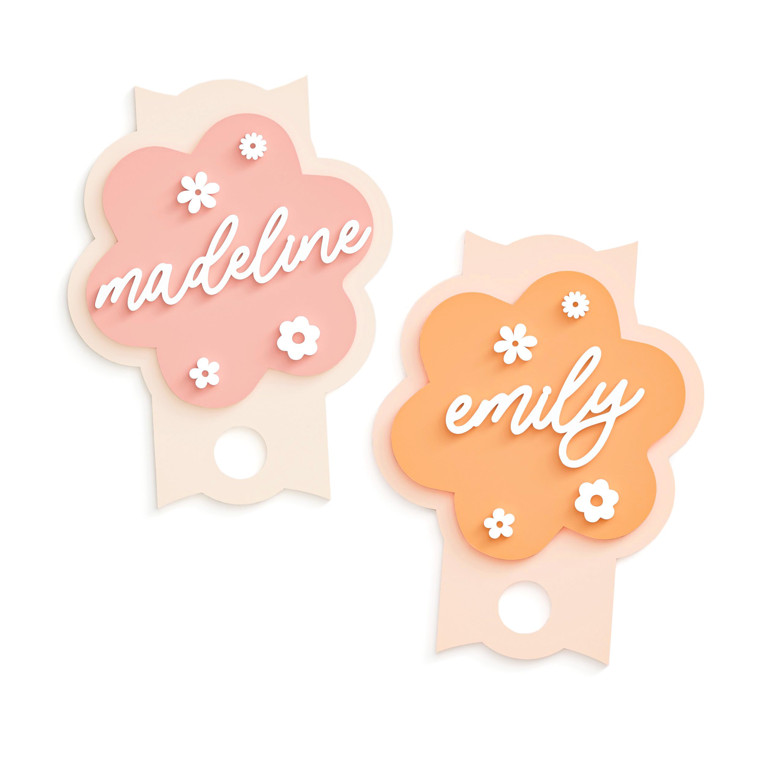 The Cotton & Canvas Co. Personalized Floral Stanley Name Tag, Daisy Stanley Name Plate, Flower Acrylic Lid Topper, Custom Tumbler Tag, 40oz, 30oz,