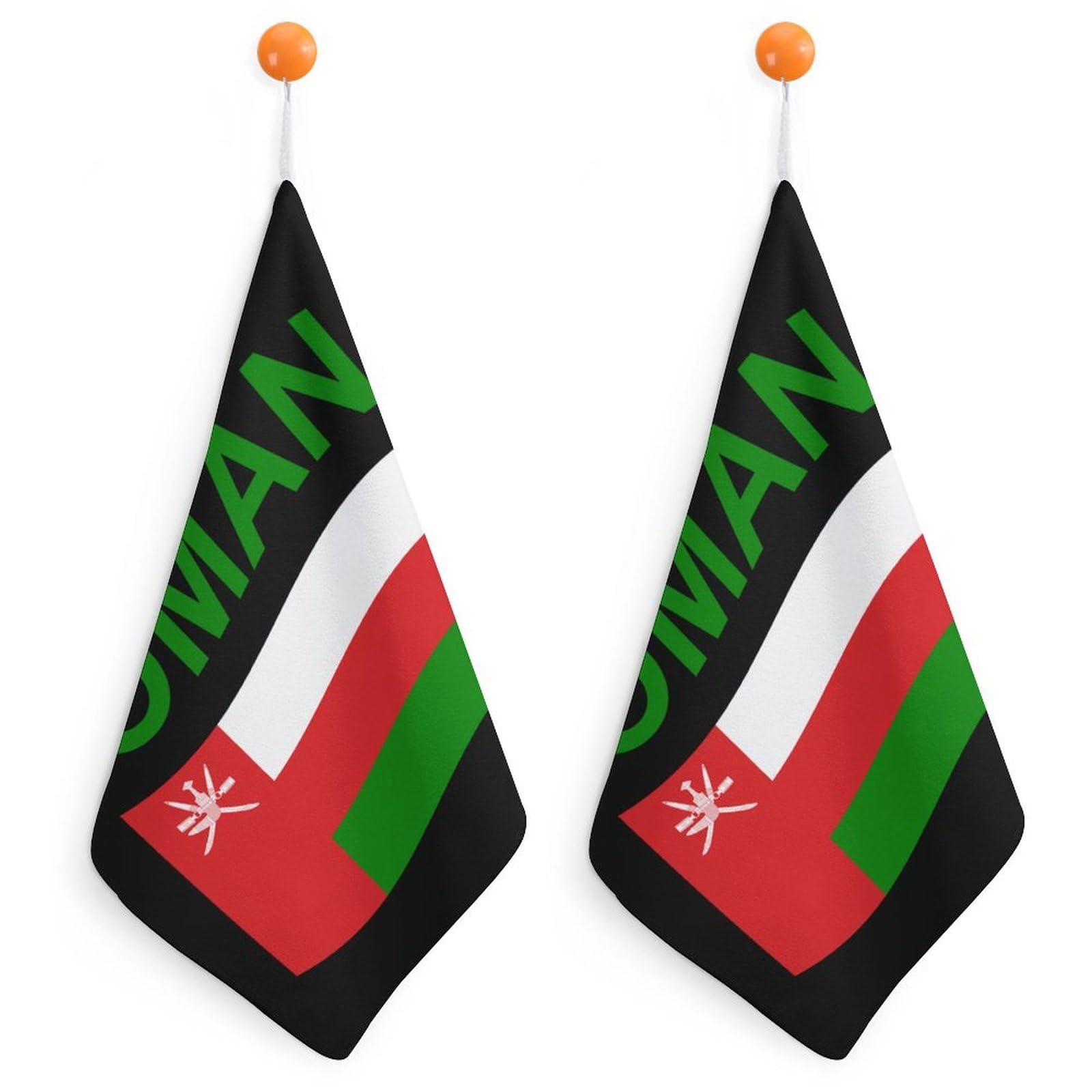 TXFBTRFSA Flag of Oman Hand Towels with Hanging Loop Kitchen Towel Handkerchiefs Cleaning Cloths