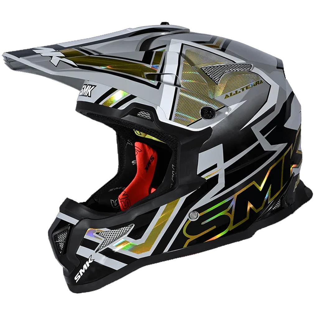 Casco de Motocross SMK Allterra X-Aces Gold - Casco Cross Enduro para Adulto Hombre y Mujer - Homologado ECE 22.06 - Designed