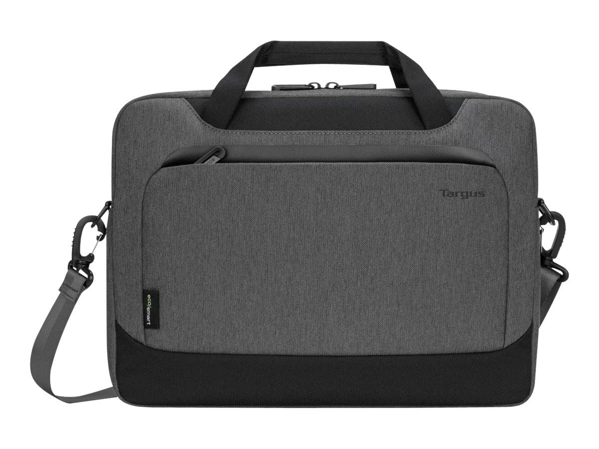 Targus TBS92602GL Funda Delgada de 14" Cypress con Ecosmart, Funda con Correa de Hombro y Asas, Funda para Ordenador Hecha con Botellas de plástico Reciclado – Gris