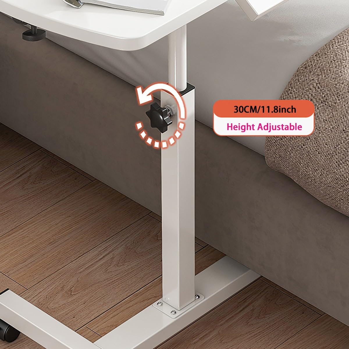 Mesa de Cama, Mesa rodante con Ruedas para Uso doméstico y médico, Escritorio Ajustable para computadora portátil - Mesa con Bandeja de Hospital para Comer, postrado en Cama, Personas mayore