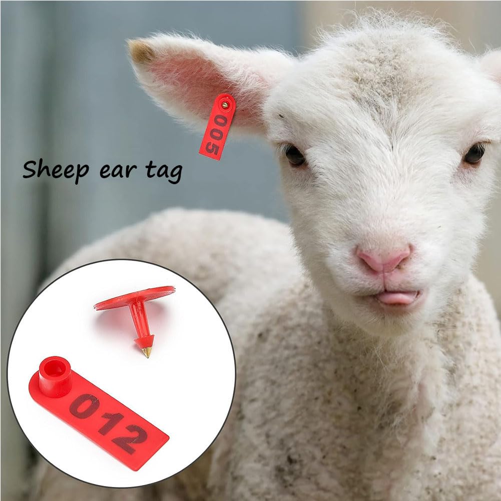 Marche auricolari per animali da reddito suini, ovini e bovini 001-100/101-200/201-300/301-400 marche auricolari digitali - per la gestione dell'allevamento (blu, giallo, rosso, verde,arancione, rosa)