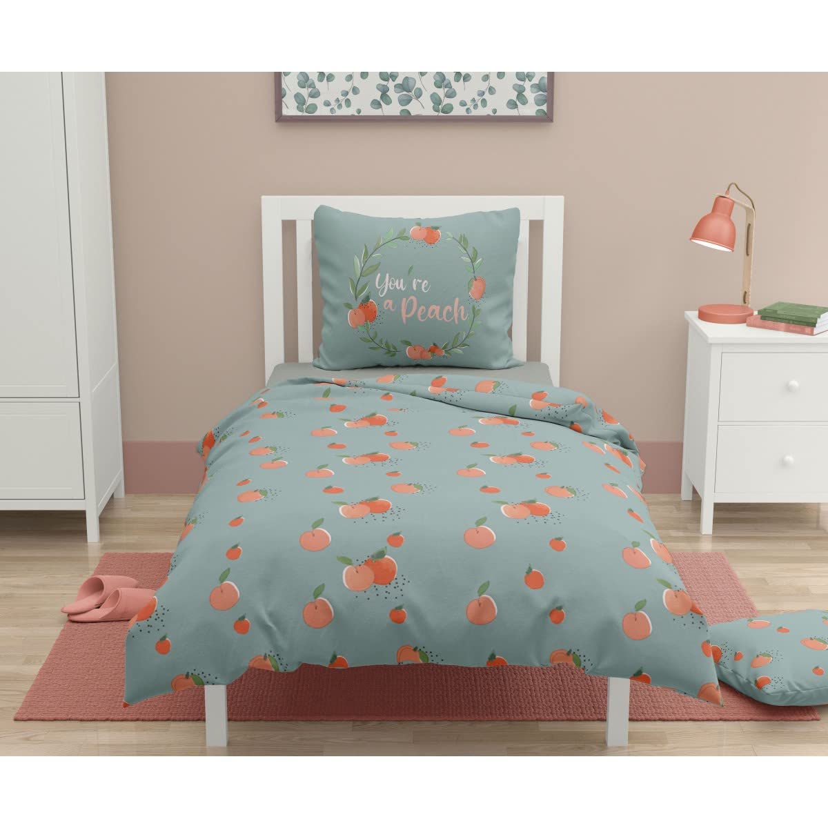 Home Linge Passion Children's Bed Linen 100% Cotton 57 Thread Count 140 x 200 cm Peachy