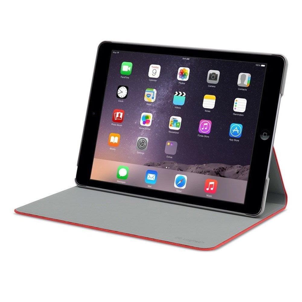 logitech folio protective case for ipad 5, mars red orange