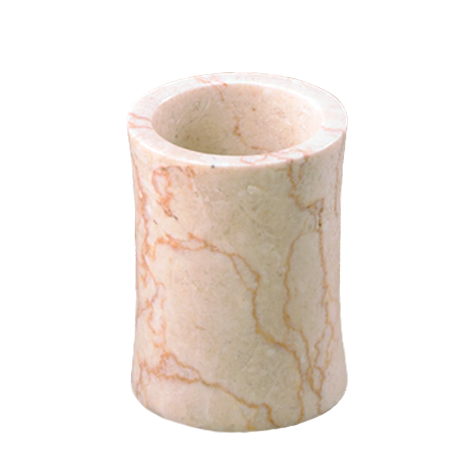 Creative Home Naturalny szampański marmur Fenway Collection uchwyt na szczoteczkę do zębów uchwyt na pędzle do makijażu łazienkowy organizer na blat, średnica 8,4 cm x 10,9 cm wys., beżowy