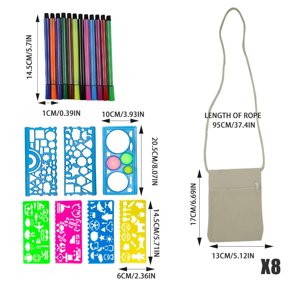 WIYETY Lot de 12 sacs en tissu à peindre DIY - Petits sacs à bandoulière à peindre WIYETY Lot de 12 sacs en tissu à peindre DIY - Petits sacs à bandoulière à peindre