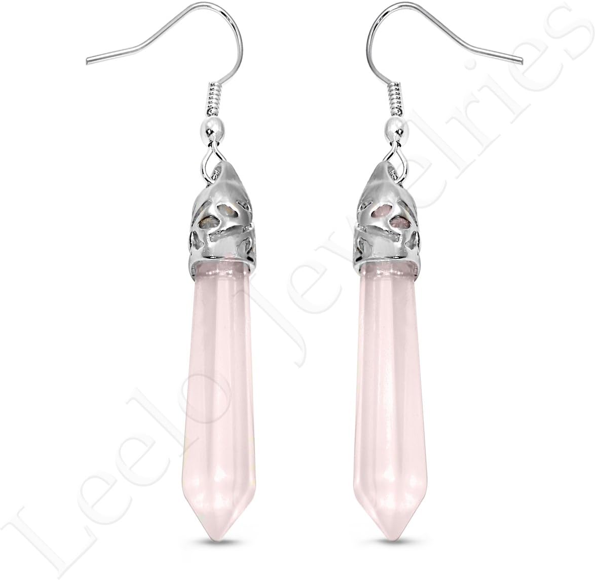 Leelo Jewelry Healing Gemstone Earrings - Rose Quartz