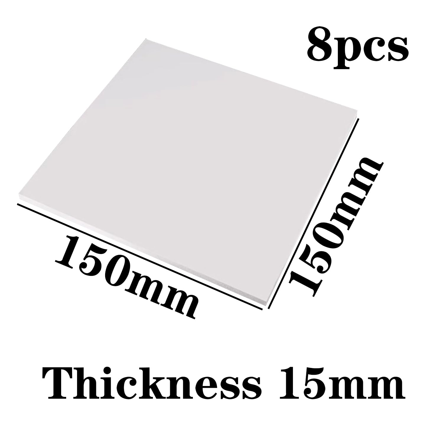 Placas de Espuma de PVC Blanco 150mmx150mmx15mm 8 Unidades