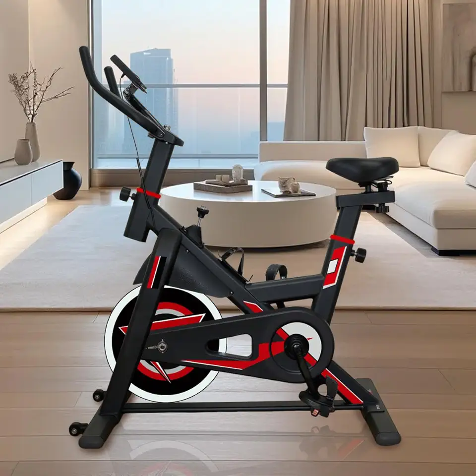 Bicicleta Ergométrica Spinning 5kg Volante Estofado PU com Monitor