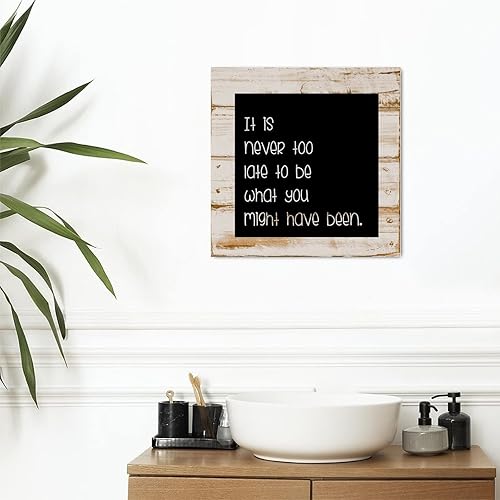 Miniatura 6 de Evans1nism Inspirational Quotes Saying Wood Sign It is Never Too Late to Be Wooden Wall Sign Decorative Home Wall Art Unique Home Decoration Sign