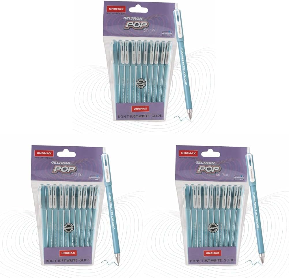 Unomax Geltron Pop Gel Pen Pack Of 10 Blue